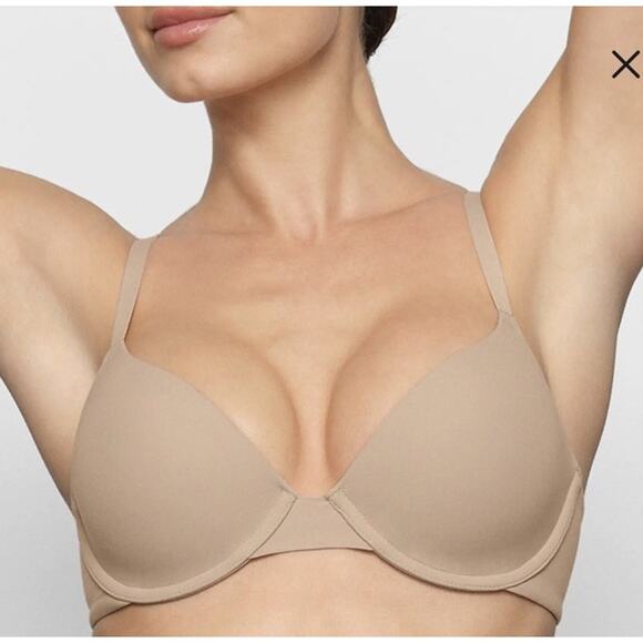 Skims Womens Bra 40c Beige Fits Everybody Tshirt Demi Underwire Adjustable New - Picture 1 of 9